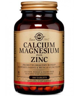 Calcio y Magnesio Plus Zinc Solgar 100 Comprimidos