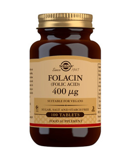 Folacín Ácido Fólico Solgar 100 Comprimidos