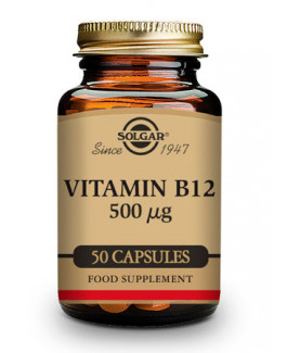 Vitamina B12 500mcg Cianocobalamina Solgar 50 Cápsulas